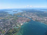 Konstanz und der Bodensee aus dem Heissluftballon